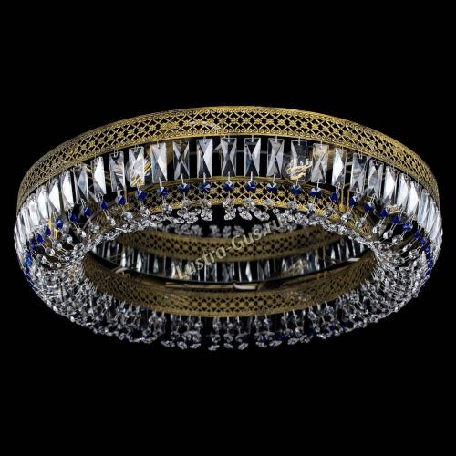 Люстра Венеция Кольцо №8 пластинка под бронзу Синяя в Ижевске Гусь Хрустальный