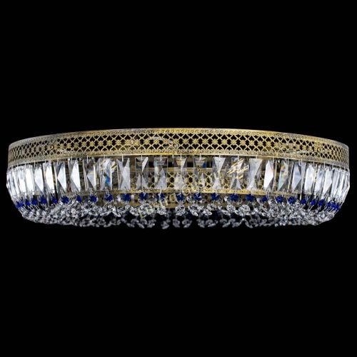 Люстра Венеция Кольцо №8 пластинка под бронзу Синяя в Ижевске Гусь Хрустальный