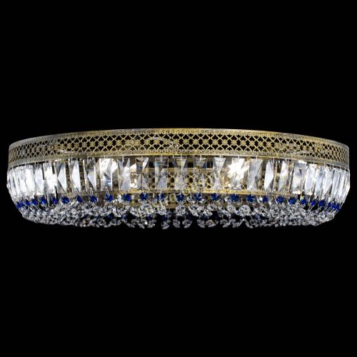 Люстра Венеция Кольцо №8 пластинка под бронзу Синяя в Ижевске Гусь Хрустальный