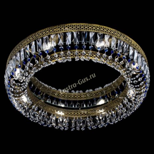 Люстра Венеция Кольцо №8 пластинка под бронзу Синяя в Ижевске Гусь Хрустальный
