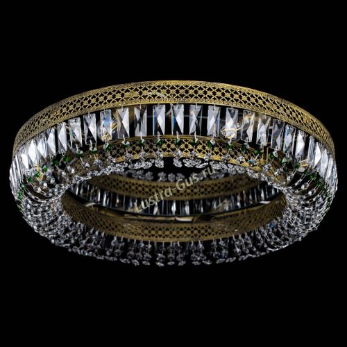 Люстра Венеция Кольцо №8 пластинка под бронзу Зеленая в Ижевске Гусь Хрустальный