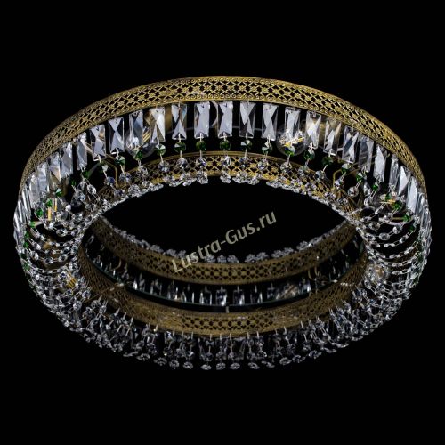 Люстра Венеция Кольцо №8 пластинка под бронзу Зеленая в Ижевске Гусь Хрустальный