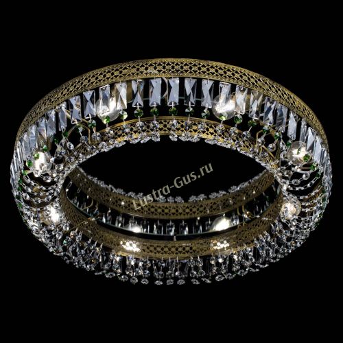Люстра Венеция Кольцо №8 пластинка под бронзу Зеленая в Ижевске Гусь Хрустальный