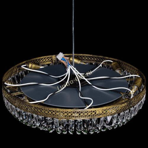 Люстра Венеция Кольцо №8 пластинка под бронзу Зеленая в Ижевске Гусь Хрустальный