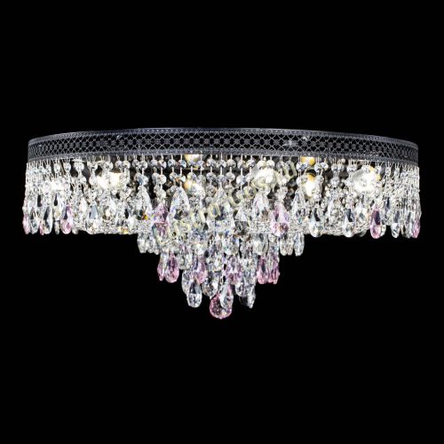 Люстра Венеция Кольцо Черная №8 розовая в Ижевске Гусь Хрустальный