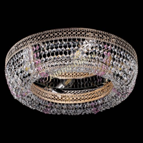 Люстра Венеция Кольцо розовая в Ижевске Гусь Хрустальный