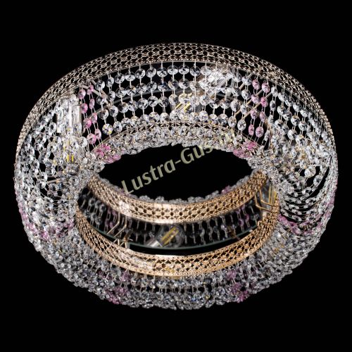 Люстра Венеция Кольцо розовая в Ижевске Гусь Хрустальный