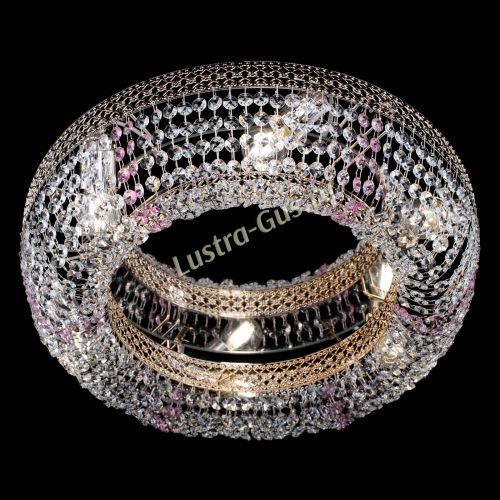 Люстра Венеция Кольцо розовая в Ижевске Гусь Хрустальный