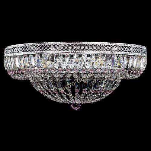 Люстра Венеция Купол пластинка 600 Розовая в Ижевске Гусь Хрустальный