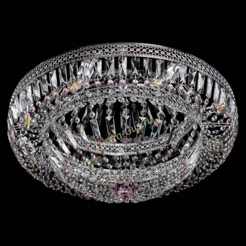 Люстра Венеция Купол пластинка 600 Розовая в Ижевске Гусь Хрустальный