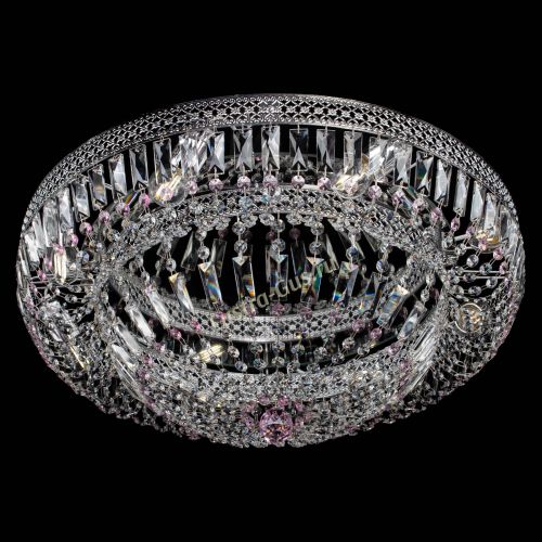 Люстра Венеция Купол пластинка 600 Розовая в Ижевске Гусь Хрустальный