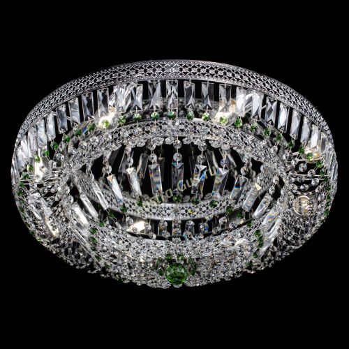 Люстра Венеция Купол пластинка 600 Зеленая в Ижевске Гусь Хрустальный