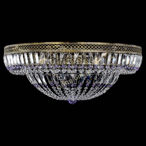 Люстра Венеция Купол пластинка под бронзу Фиолетовая в Ижевске Гусь Хрустальный