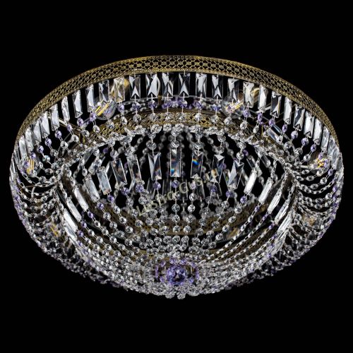 Люстра Венеция Купол пластинка под бронзу Фиолетовая в Ижевске Гусь Хрустальный