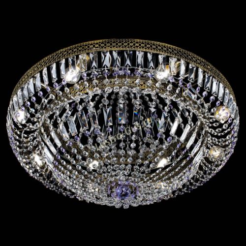 Люстра Венеция Купол пластинка под бронзу Фиолетовая в Ижевске Гусь Хрустальный