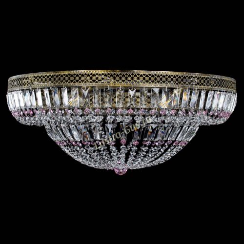 Люстра Венеция Купол пластинка под бронзу Розовая в Ижевске Гусь Хрустальный