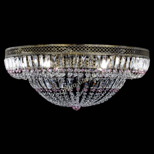 Люстра Венеция Купол пластинка под бронзу Розовая в Ижевске Гусь Хрустальный