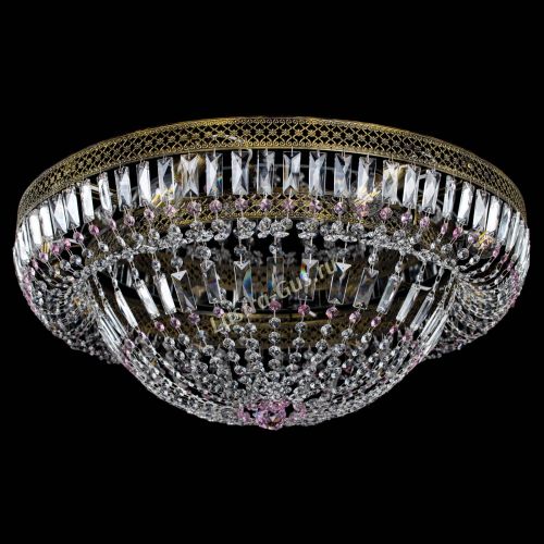 Люстра Венеция Купол пластинка под бронзу Розовая в Ижевске Гусь Хрустальный