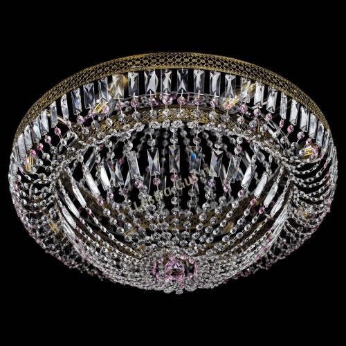 Люстра Венеция Купол пластинка под бронзу Розовая в Ижевске Гусь Хрустальный