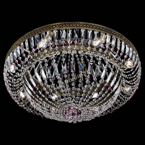 Люстра Венеция Купол пластинка под бронзу Розовая в Ижевске Гусь Хрустальный