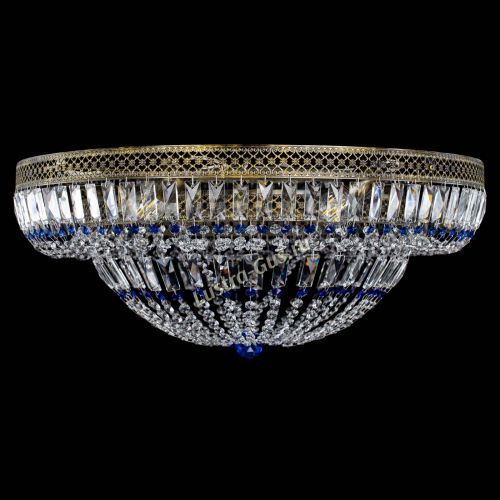 Люстра Венеция Купол пластинка под бронзу Синяя в Ижевске Гусь Хрустальный