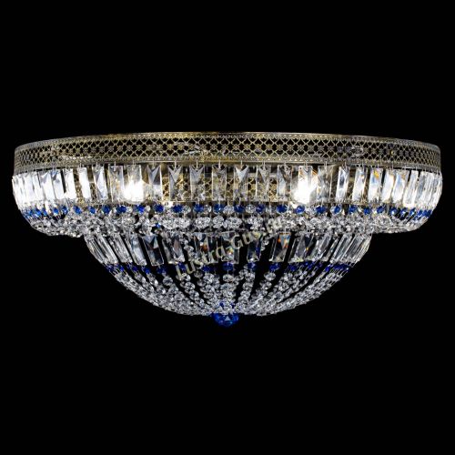 Люстра Венеция Купол пластинка под бронзу Синяя в Ижевске Гусь Хрустальный