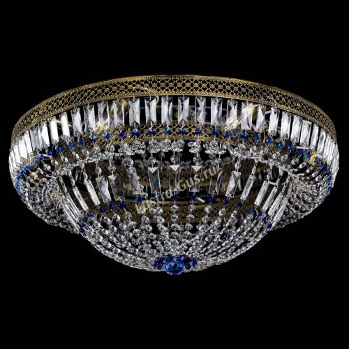 Люстра Венеция Купол пластинка под бронзу Синяя в Ижевске Гусь Хрустальный