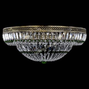  Люстра Венеция Купол пластинка под бронзу Зеленая