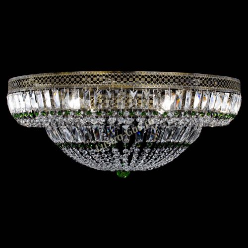 Люстра Венеция Купол пластинка под бронзу Зеленая в Ижевске Гусь Хрустальный