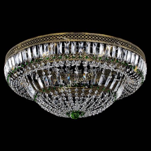 Люстра Венеция Купол пластинка под бронзу Зеленая в Ижевске Гусь Хрустальный