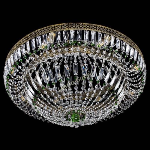 Люстра Венеция Купол пластинка под бронзу Зеленая в Ижевске Гусь Хрустальный