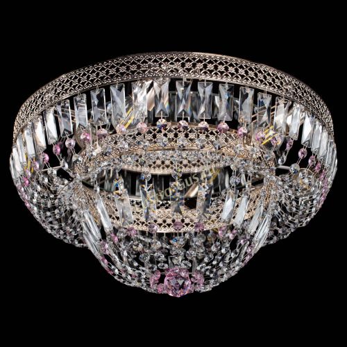 Люстра Венеция Купол пластинка Розовая в Ижевске Гусь Хрустальный