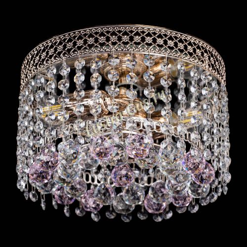 Люстра Венеция шар №2 розовая в Ижевске Гусь Хрустальный