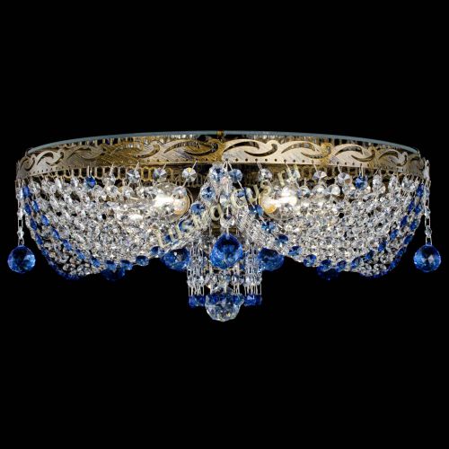 Люстра Виктория Синяя под бронзу в Ижевске Гусь Хрустальный