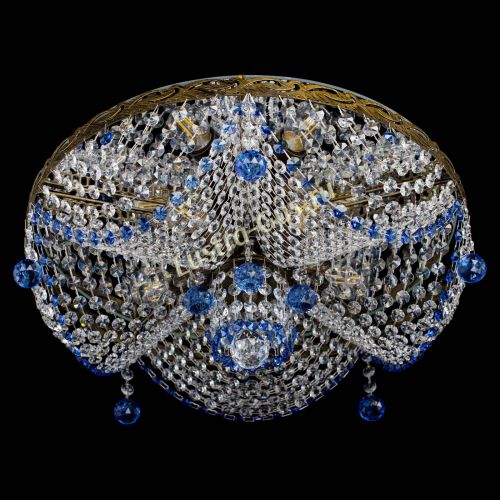 Люстра Виктория Синяя под бронзу в Ижевске Гусь Хрустальный