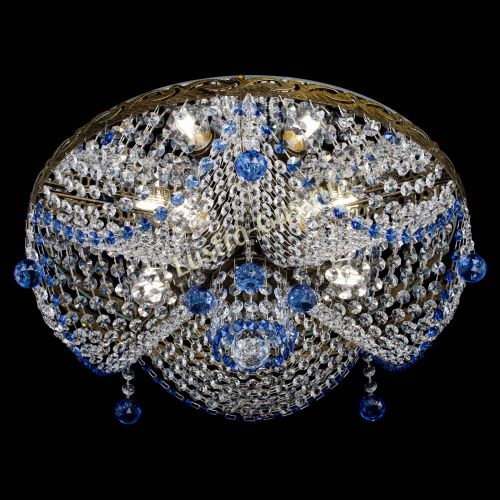 Люстра Виктория Синяя под бронзу в Ижевске Гусь Хрустальный