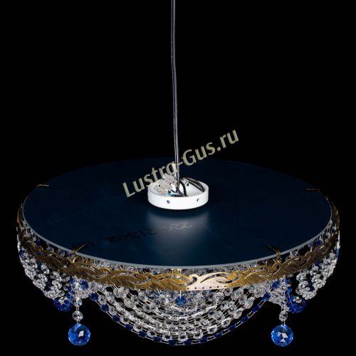 Люстра Виктория Синяя под бронзу в Ижевске Гусь Хрустальный