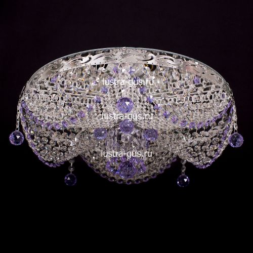 Люстра Виктория сиреневая в Ижевске Гусь Хрустальный