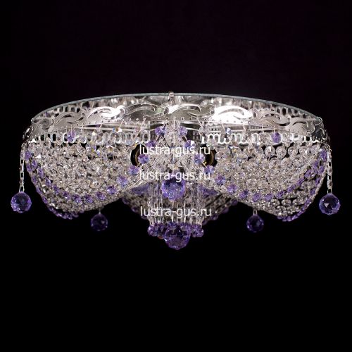 Люстра Виктория сиреневая в Ижевске Гусь Хрустальный