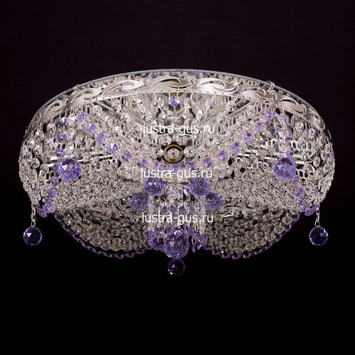 Люстра Виктория сиреневая в Ижевске Гусь Хрустальный