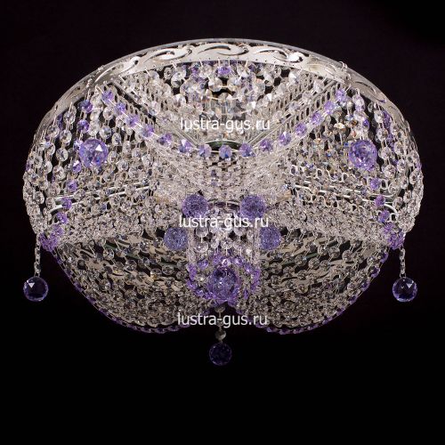 Люстра Виктория сиреневая в Ижевске Гусь Хрустальный