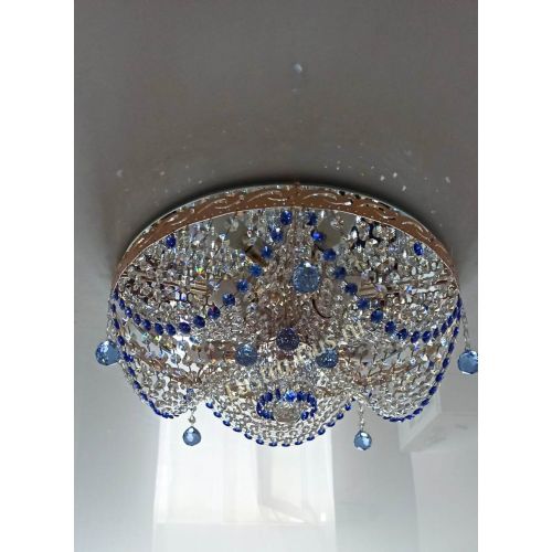 Люстра Виктория Синяя в Ижевске Гусь Хрустальный