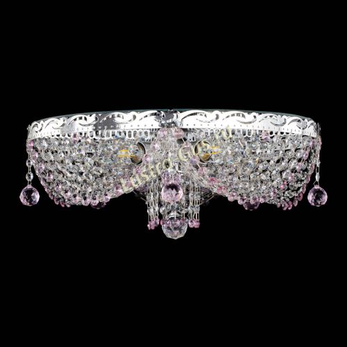 Люстра Виктория розовая в Ижевске Гусь Хрустальный