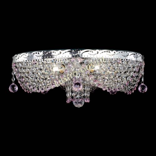 Люстра Виктория розовая в Ижевске Гусь Хрустальный