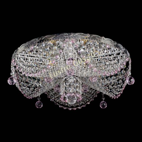 Люстра Виктория розовая в Ижевске Гусь Хрустальный