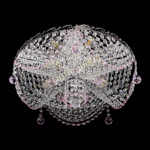 Люстра Виктория розовая в Ижевске Гусь Хрустальный