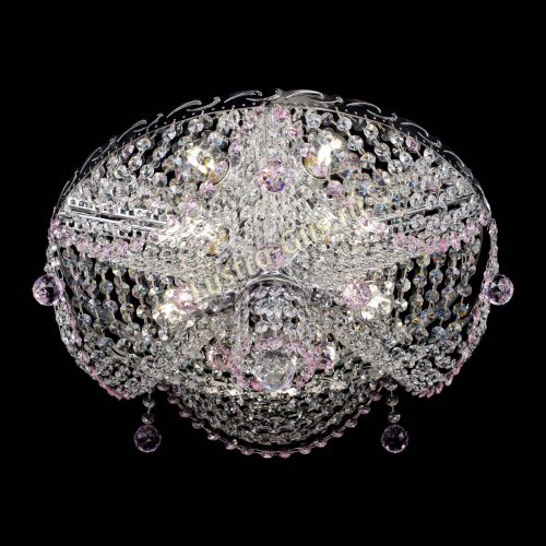 Люстра Виктория розовая в Ижевске Гусь Хрустальный