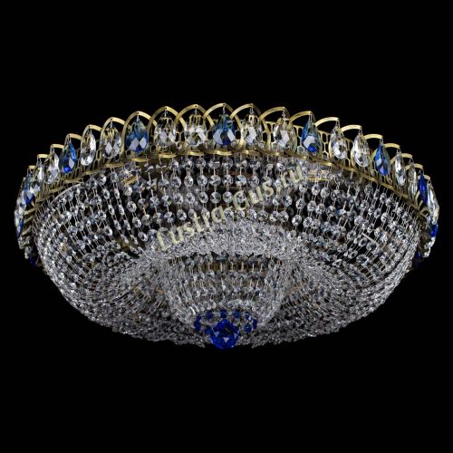 Люстра Водоворот Купол под бронзу Синий в Ижевске Гусь Хрустальный