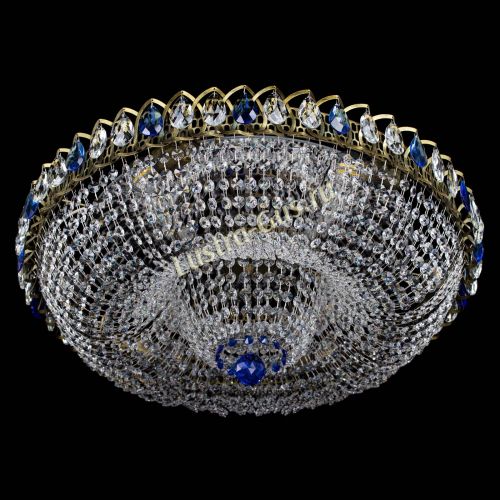 Люстра Водоворот Купол под бронзу Синий в Ижевске Гусь Хрустальный