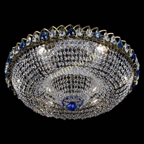 Люстра Водоворот Купол под бронзу Синий в Ижевске Гусь Хрустальный